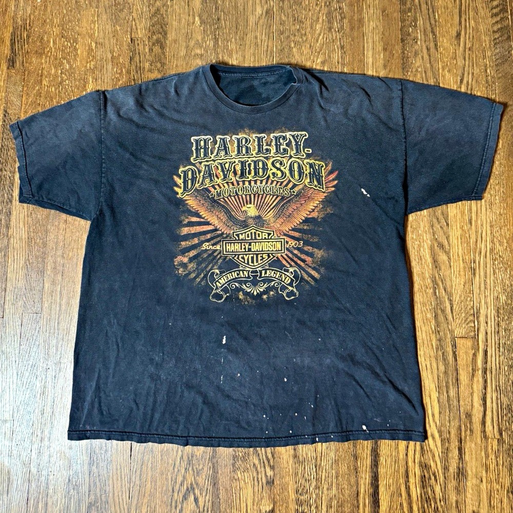 Harley-Davidson Kauai Hawaii Eagle American Legend T-Shirt Distressed Black XL